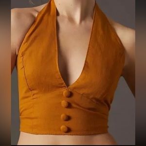 Anthropologie Backless Halter Vest Top